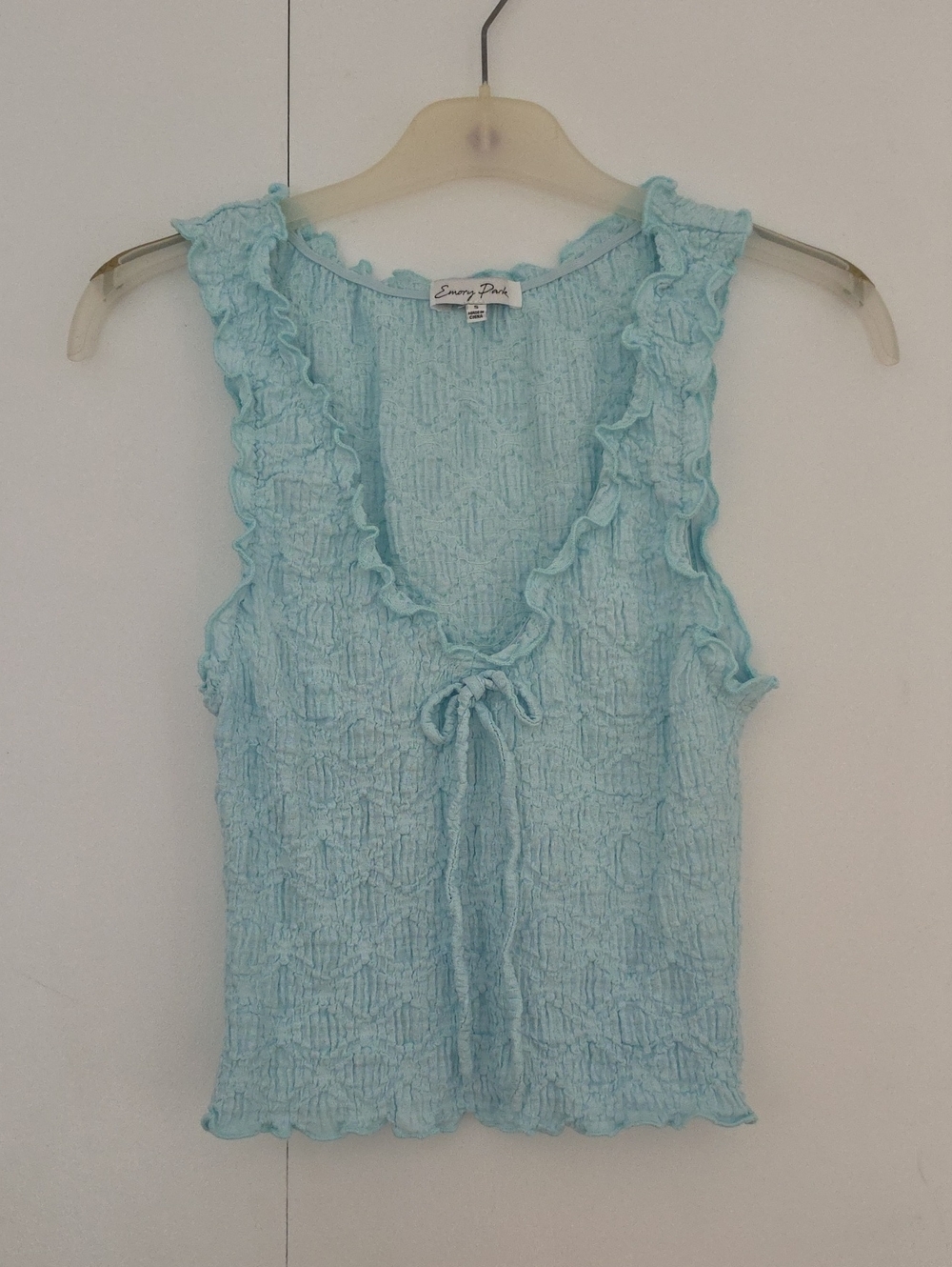 emory park Light Aqua Sleeveless Top